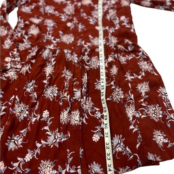 Garnet Hill Women’s 6 Floral Drop Waist Lined Dress Buttons Fall Colors - Picture 9 of 10